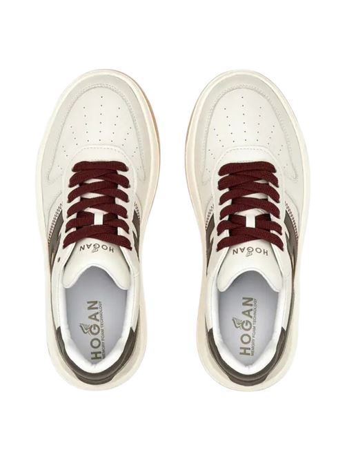 women's sneakers H630 ivory and brown Hogan | HXW6300EU50QDA0VBF