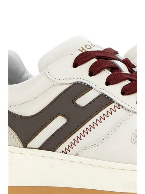 women's sneakers H630 ivory and brown Hogan | HXW6300EU50QDA0VBF