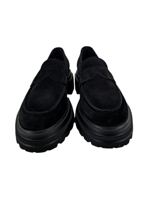 Women's black moccasin with tank Hogan | HXW6740FM50BYEB999