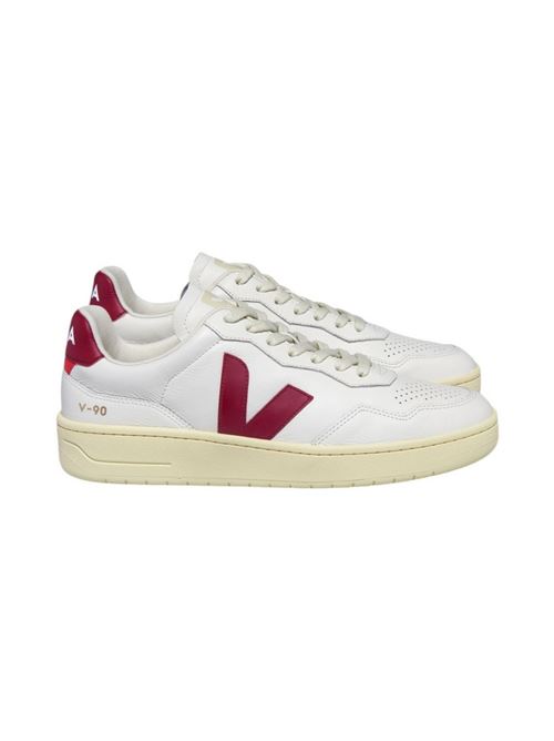 sneakers donna v90 bianco e bordeaux Veja | VD2003657